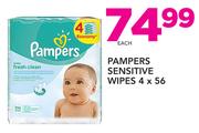 Pampers Sensitive Wipes-4x56's