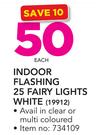 Santa's Trading Indoor Flashing 25 Fairy Lights White-Each