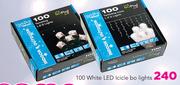 Santa's Trading 100 White LED Icicle Bo Lights