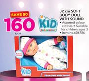 Kid Connection 32cm Soft Body Doll With Sound-Each