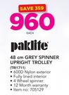 Paklite 48cm Grey Spinner Upright Trolley TRI1711-Each
