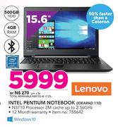 Lenovo 15.6" Intel Pentium Notebook Ideapad 110