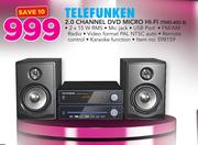 Telefunken 2.0 Channel DVD Micro Hi-Fi TMD-400B