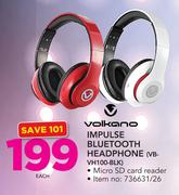 Volkano Impulse Bluetooth Headphone VB-VH100-BLK-Each
