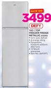 Kic 183 Ltr Top Freezer Fridge Metallic D220D
