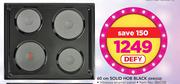 Defy 60cm Solid Hob Black DHD332
