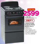 Defy 3 Solid Plate Stove Compact Black STOVE DSS514