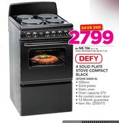 Defy 4 Solid Plate Stove Compact Black