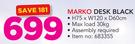 Marko Desk Black 75x120x60cm
