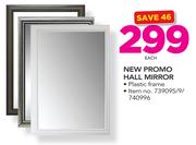 New Promo Hall Mirror In Plastic Frame-Each