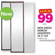 New Dress Mirror Assorted 34x124-Each
