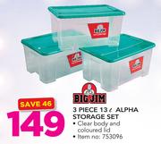 Bigjim 3 Piece 13Ltr Alpha Storage Set