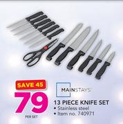 Mainstays 13 Piece Knife Set-Per Set