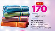 Mainstays Multi Stripe Beach Towels-For 2