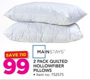 Mainstays 2 Pack Quilted Hollowfiber Pillows