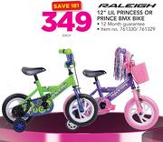 Raleigh 12" Lil Princess Or Prince BMX Bike-Each