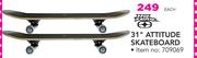 No Fear 31" Attitude Skateboard-Each