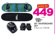 No Fear 28" Skateboard Set-Each