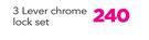 Fragram 3 Lever Chrome Lock Set