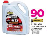 Shield Splash Car And Wax Shampoo-5Ltr