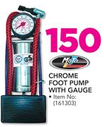 Moto Quip Chrome Foot Pump With Gauge
