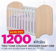 Ditalia Two Tone Colour Wooden Baby Crib
