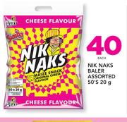 Nik Naks Baler Assorted-50 x 20g Each