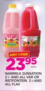 Nammilk Sunsation-2Ltr & All Var Or Rietfontein-2Ltr & All Flav-Each