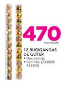 Santa's Trading 12 Bugigangas De Gliter-por Pacote