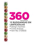 Santa's Trading 12 Bugigangas em Lantejoulas- Por Pacote