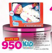 Kid Connection Boneca de Pano som 32 cm-Cada