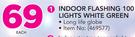 Indoor Flashing 100 Lights White Green