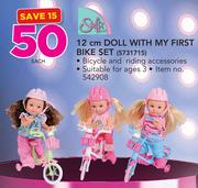 12Cm Doll With My First Bike Set-Each