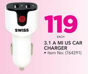 Swiss 3.1A MI Us Car Charger
