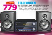 Telefunken 2.0 Channel DVD Micro HiFi TMD-400B