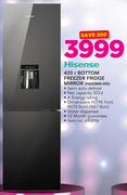 Hisense 420Ltr Bottom Freezer Fridge Mirror H420BMI-WD