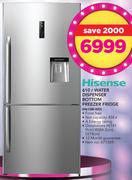 Hisense 610Ltr Water Dispenser Bottom Freezer Fridge H610BI-WD