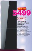 Defy 365Ltr Black Glass Bottom Freezer Fridge DAG551