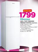 Hisense 220Ltr Top Freezer Fridge White H220TWH