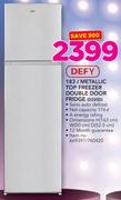 Defy 183Ltr Metallic Top Freezer Double Door Fridge D220D