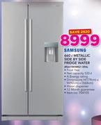 Samsung 660Ltr Metallic Side By Side Fridge Water RSA1WHMG1 XFA