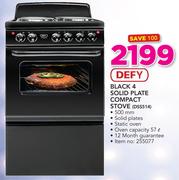 Defy Black 4 Solid Plate Compact Stove DSS514