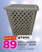 Alplas Plastic Laundry Basket-Taupe