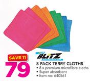 Blitz 8 Pack Terry Cloths