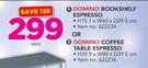 Domino Bookshelf Espresso Or Domino Coffee Table Espresso-Each