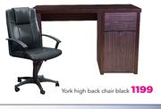York High Back Black Chair