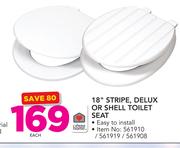 Always Home 18" Stripe, Delux Or Shell Toilet Seat-Each