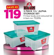 Big Jim 3 Piece 13ltr Alpha Storage Set