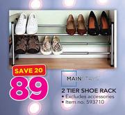 Mainstays 2 Tier Shoe Rack