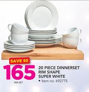 20 Piece Dinnerset Rim Shape Super White-Per Set